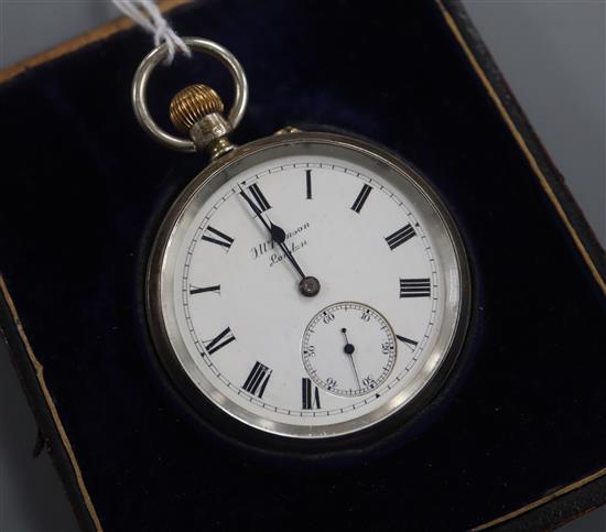 A cased Benson half hunter pocket watch